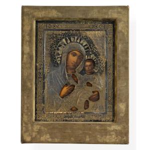 Russian Icon - The Virgin Of Tichvin - Russia 19th Century Epoch: 19th Century